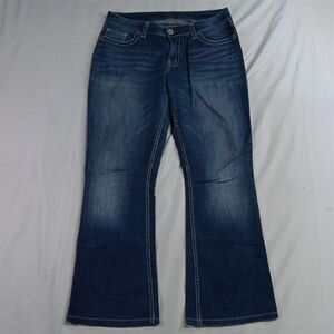 Bootheel 8 / 30x32 Fontana Bootcut Dark Bold Stitch Stretch Denim‎ Womens Jeans